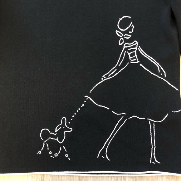 Poodle Top Black Sz S-M - Picture 6 of 6